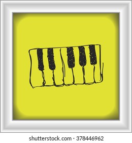 Simple hand drawn doodle of piano keys
