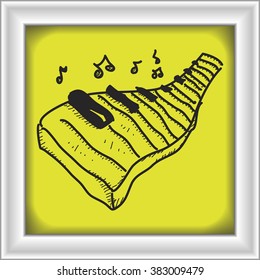 Simple hand drawn doodle of a piano keyboard