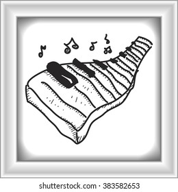 Simple hand drawn doodle of a piano keyboard