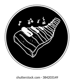 Simple hand drawn doodle of a piano keyboard