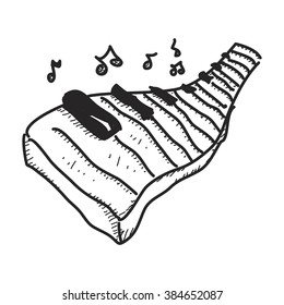 Simple hand drawn doodle of a piano keyboard