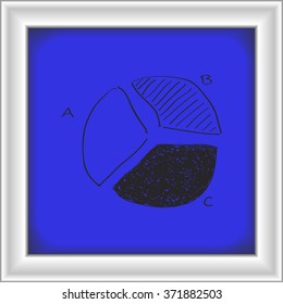 Simple hand drawn doodle of a pie chart