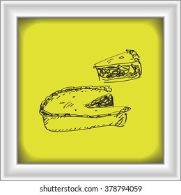 Simple hand drawn doodle of a pie