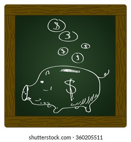 Simple hand drawn doodle of a piggy bank