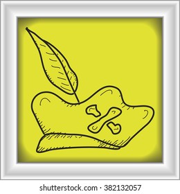 Simple hand drawn doodle of a pirate hat