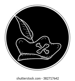 Simple hand drawn doodle of a pirate hat