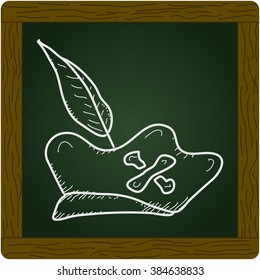 Simple hand drawn doodle of a pirate hat