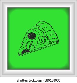 Simple hand drawn doodle of a pizza