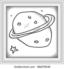 Simple hand drawn doodle of a planet