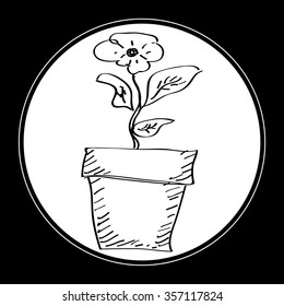 Simple hand drawn doodle of a plant
