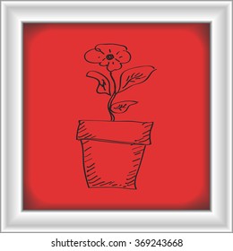 Simple hand drawn doodle of a plant