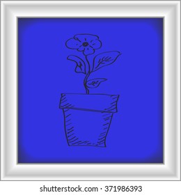 Simple hand drawn doodle of a plant