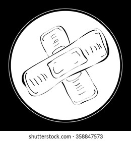 Simple hand drawn doodle of a plaster