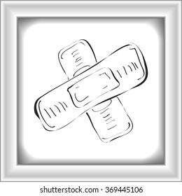 Simple hand drawn doodle of a plaster