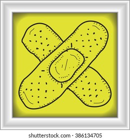 Simple hand drawn doodle of a plaster