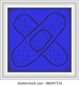 Simple hand drawn doodle of a plaster