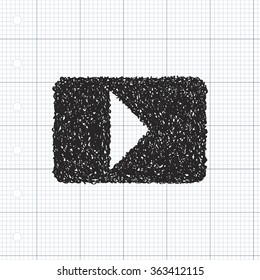 Simple hand drawn doodle of a play button