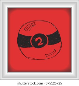 Simple hand drawn doodle of a pool ball