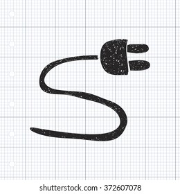 Simple hand drawn doodle of a power cable