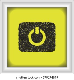Simple hand drawn doodle of a power button
