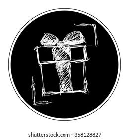 Simple hand drawn doodle of a present