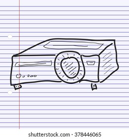 Simple hand drawn doodle of a projector