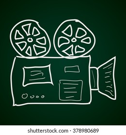 Simple hand drawn doodle of a projector