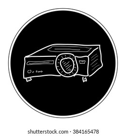 Simple hand drawn doodle of a projector