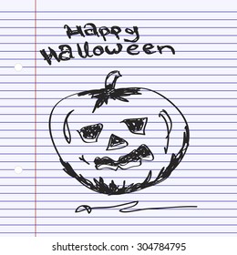 Simple hand drawn doodle of a pumpkin