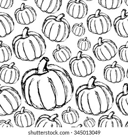 simple hand drawn doodle pumpkin seamless pattern eps10