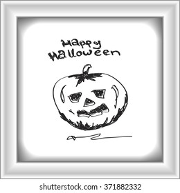 Simple hand drawn doodle of a pumpkin