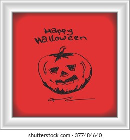 Simple hand drawn doodle of a pumpkin