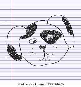 Simple hand drawn doodle of a puppy