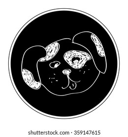 Simple hand drawn doodle of a puppy