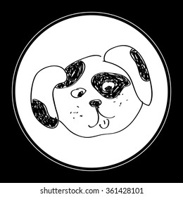 Simple hand drawn doodle of a puppy