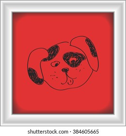 Simple hand drawn doodle of a puppy
