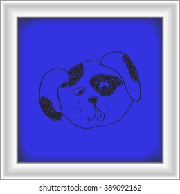 Simple hand drawn doodle of a puppy