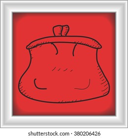 Simple hand drawn doodle of a purse