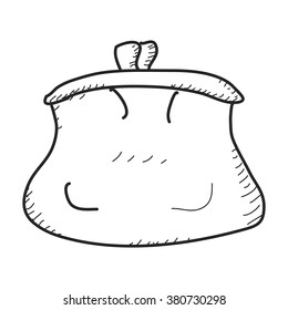 Simple hand drawn doodle of a purse