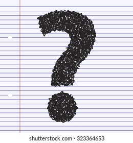 Simple hand drawn doodle of a question mark