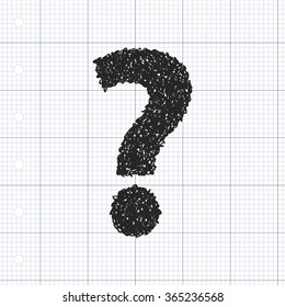 Simple hand drawn doodle of a question mark