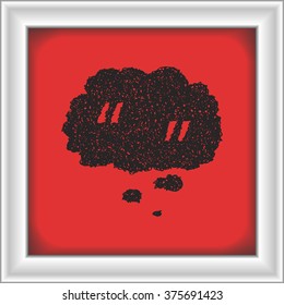Simple hand drawn doodle of a quote thought bubble