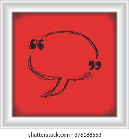 Simple hand drawn doodle of quote marks