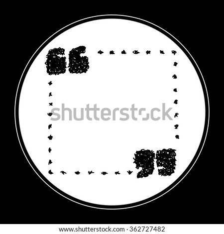 Simple hand drawn doodle of quote marks
