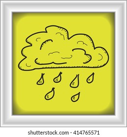 Simple hand drawn doodle of a rain cloud