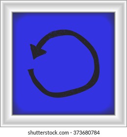 Simple hand drawn doodle of a refresh symbol