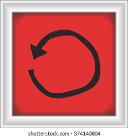 Simple hand drawn doodle of a refresh symbol