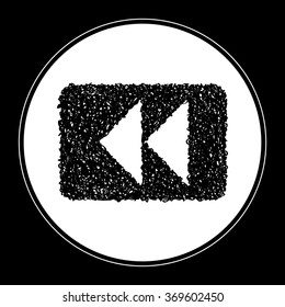 Simple hand drawn doodle of a rewind button