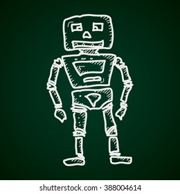 Simple hand drawn doodle of a robot