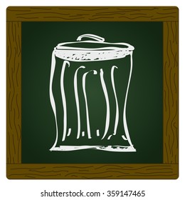 Simple hand drawn doodle of a rubbish bin